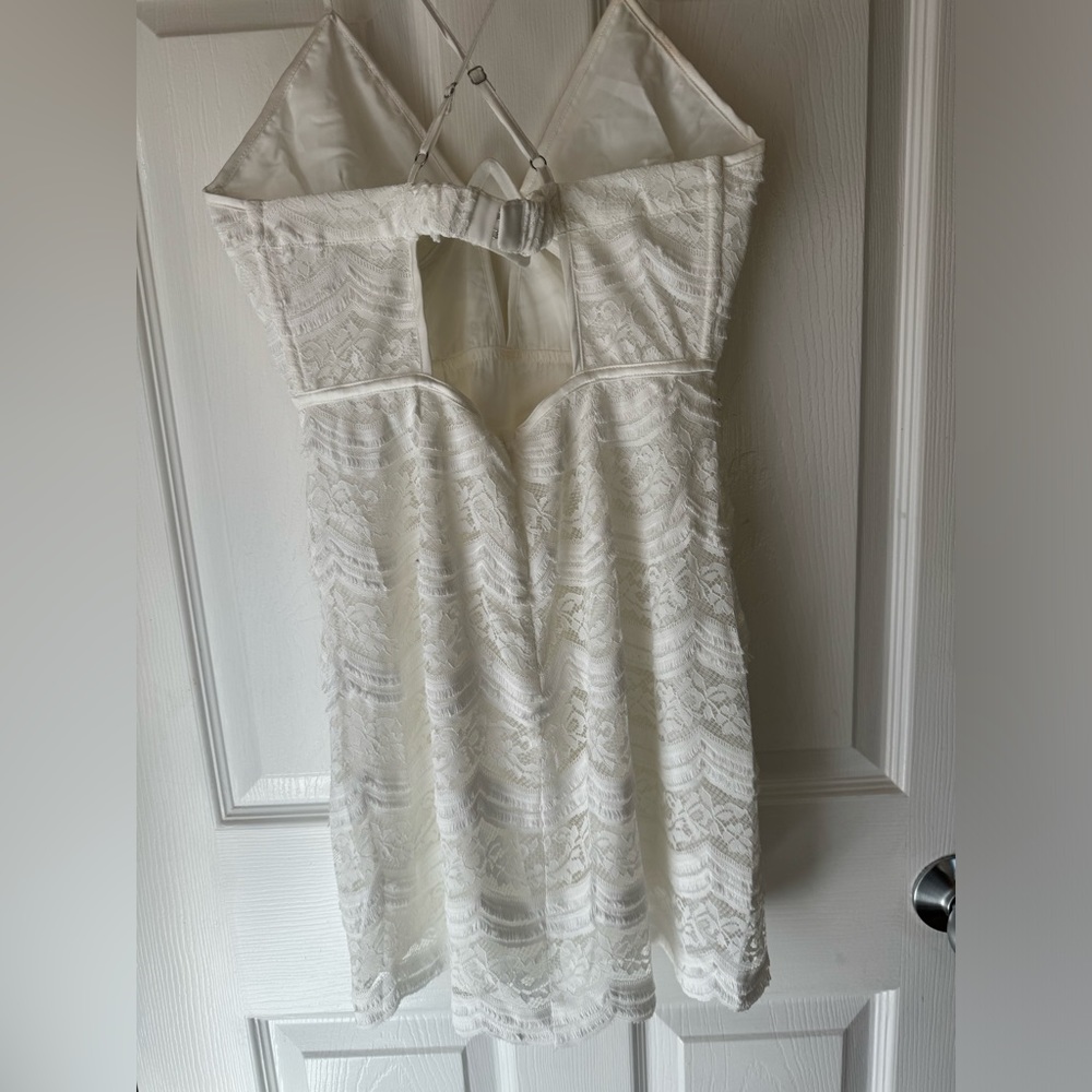 BNWT For love & lemon lace white mini dress medium